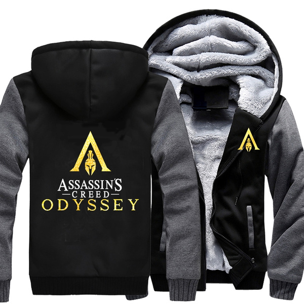 Assassin s Creed Odyssey Costume Hoodies Odyssey Cosplay Fleece Sweatshirts Winter Streetwear Outdoor Sport Casual Zipper Hoody Coat