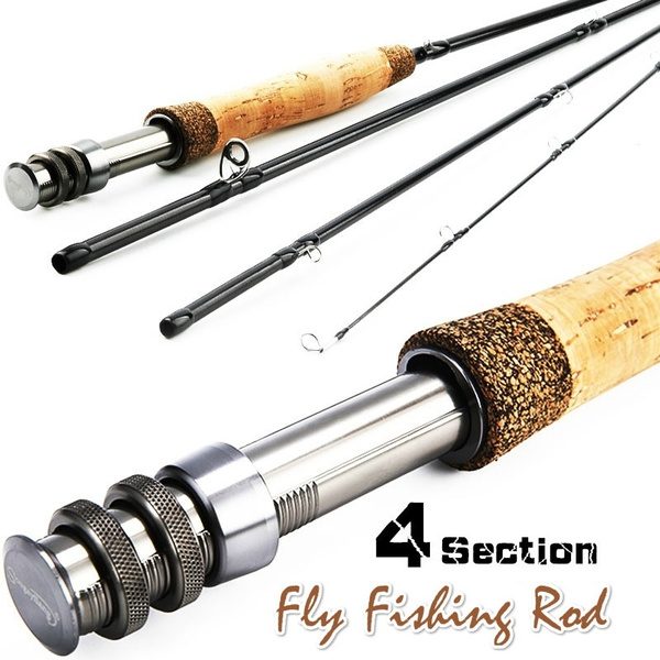 CHR 9ft Fly Fishing Rod with Carbon Fiber Material 4 Section Fly Rod 5/6 WT  Line