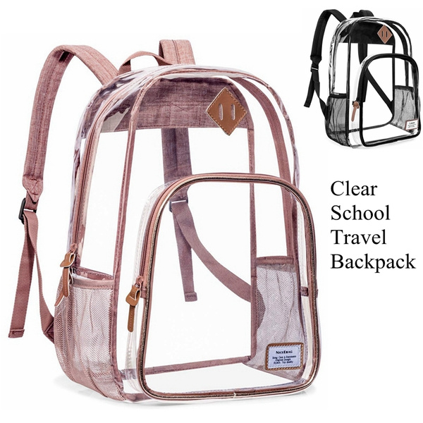 rose gold clear backpack