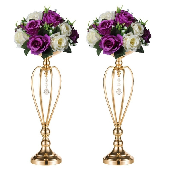 2 Pcs Versatile Metal Flower Arrangement & Candle Holder Stand Set for Wedding 2 
