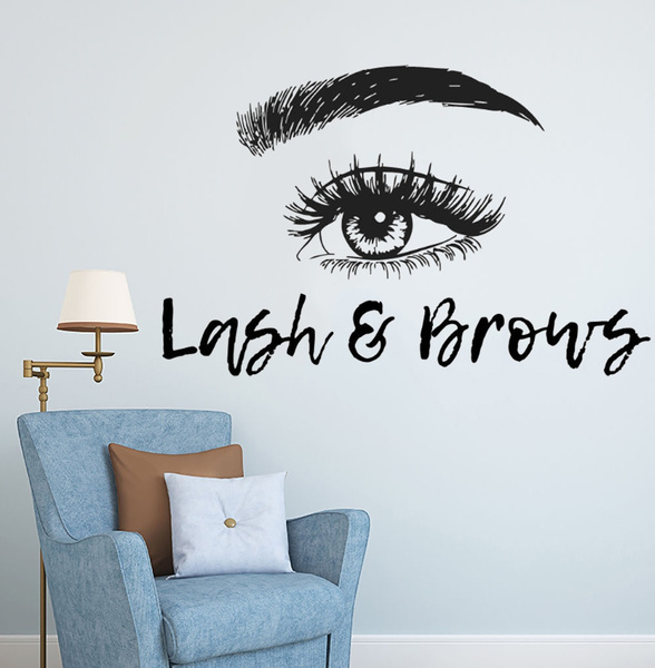 Lashes Logo Wall Decal Sticker Vinyl Home Decor Bedroom Art Make