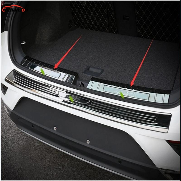 Car Accessories for Volkswagen VW T-ROC T Roc Troc 2018 Stainless Steel  Rear Bumper Foot Plate Protector Door Sill Scuff Sticker