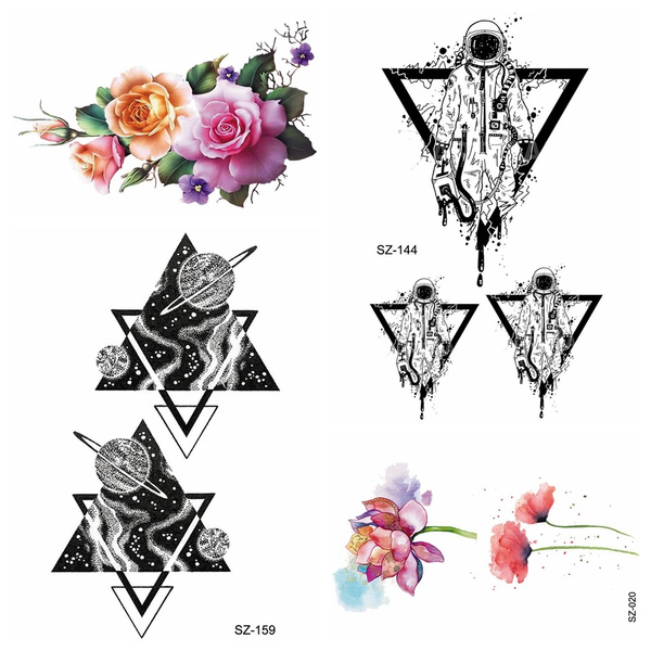 Floral triangle tattoo by Deborah Pow - Tattoogrid.net
