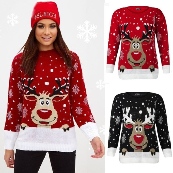 Womens christmas outlet reindeer jumper