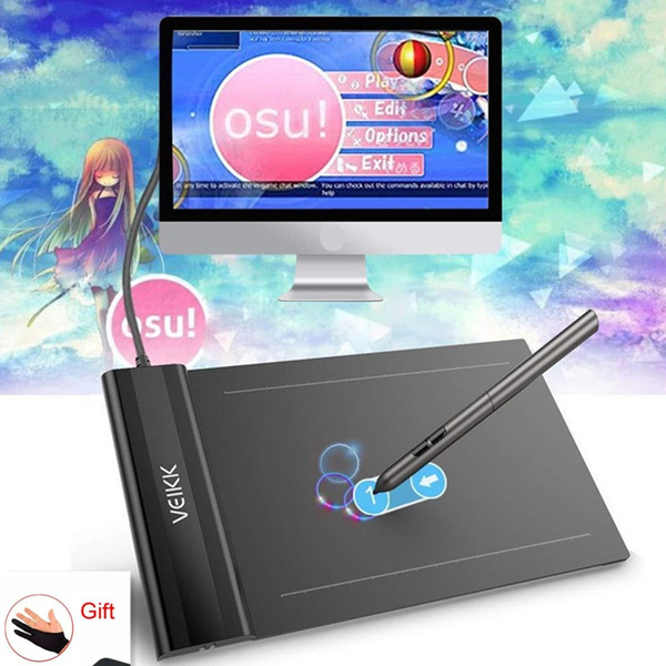 Drawing Tablet,VEIKK S640 Digital Graphics Tablet, 6x4 Inch Ultra-Thin  Portable OSU! Tablet, Battery-Free Stylus for OSU! Game and Teaching Online