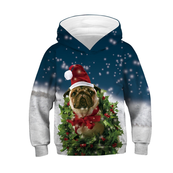 christmas pug hoodie