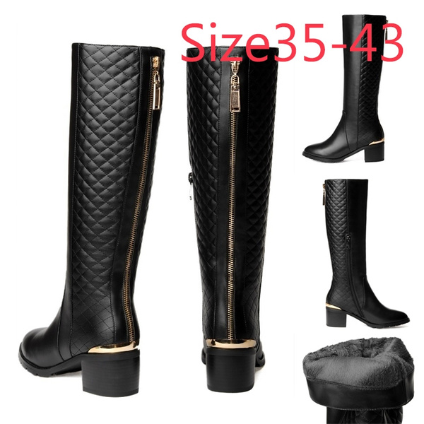 women's winter leather knee high boots
