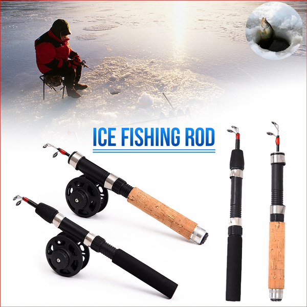 Ice Fishing Rod (Reel) Winter Super Short FRP Fiber Lightweight Retractable  Telescopic Pole For Freshwater Saltwater