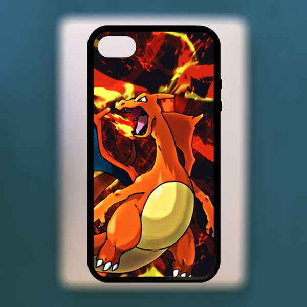 Pokemon Angry Charizard Printed Plastic TPU Phone Cases Back Cover For IPhone 4 4S 5 5C 5S 6 6S 6Plus 6SPlus 7 7Plus 8 8Plus X For Samsung Galaxy S3