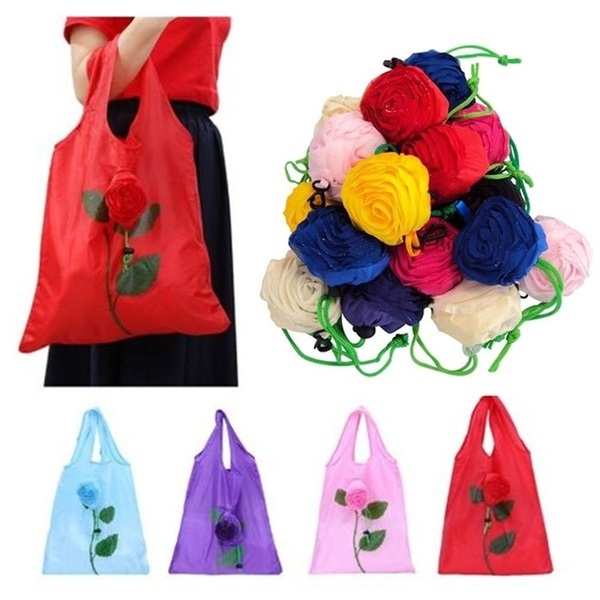 Fashion Rose Flowers Reusable Folding Shopping Bag Travel Grocery Bags Tote SUN 