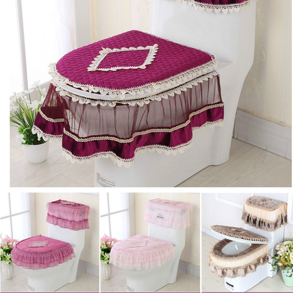 Three piece Toilet Seat Cover Sets Gold Velvet Soft Warm Cushion three-piece-toilet-seat-cover-sets-gold-velvet-soft-warm-cushion