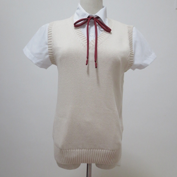 Kawaii School Students Women JK Uniform Sleeveless V-neck Vest  Knitwear Sweater