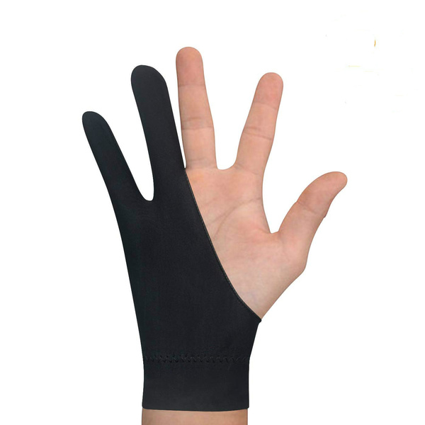 2pcs Women's Drawing Tablet Glove Artist Gloves with Two Fingers