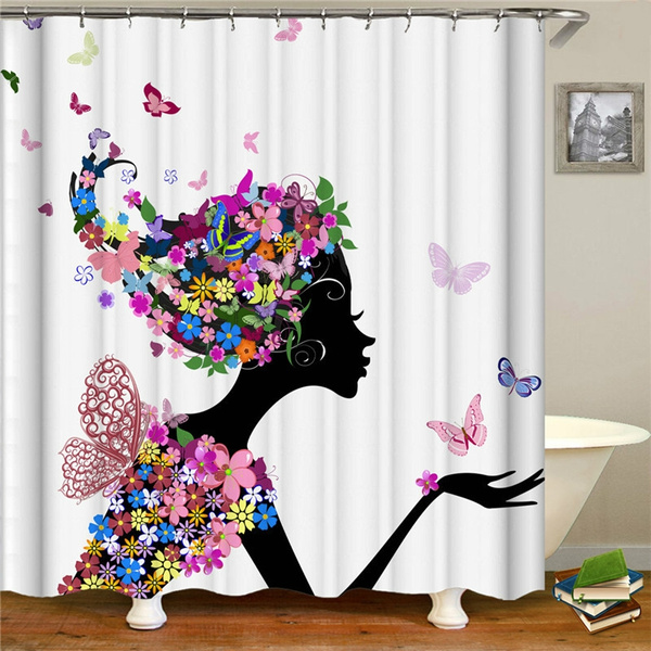 Erflies Shower Curtains Digital, Custom Made Fabric Shower Curtains