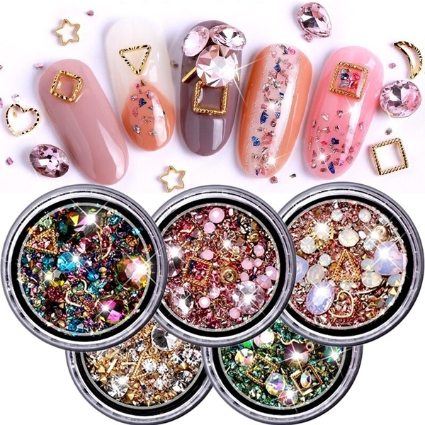 1 Box Mixed Colorful Rhinestones for Nails 3D Crystal Stones Nail Art  Decorations Diy Design Manicure Diamonds Decals