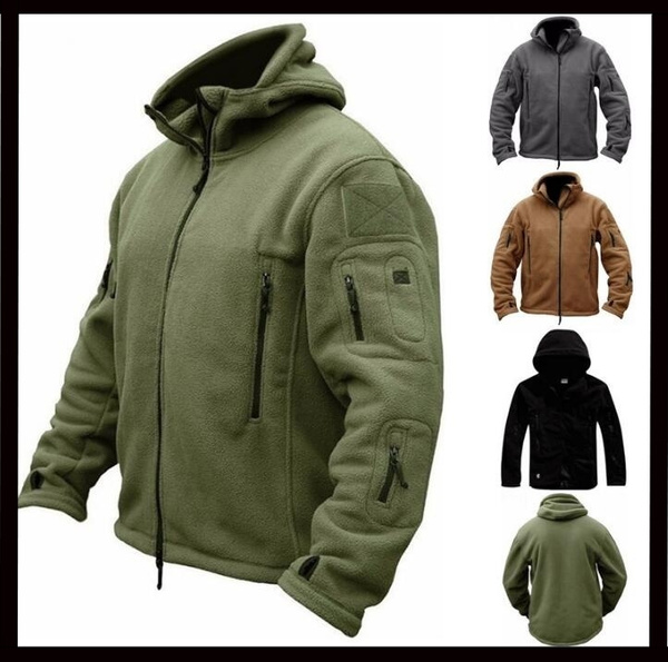 Top Quantiy Military Fleece Tactical Jacket Outdoor Thermal Ventilation  Sports Polar Jacket Casual Men's Hooded Hooded Sweater