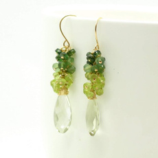 Gemstone Earrings, greenamethystearring, Jewelry, peridotdanglestatementearring