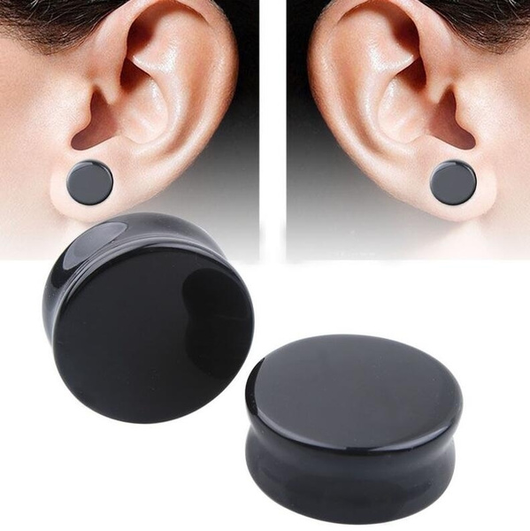 2pcs 7mm Black Screw Stud Earrings Men, Stainless Steel Cheater Fake Ear  Plugs Gauges Illusion Tu… | Stud earrings for men, Screw stud earrings,  Mens earrings studs