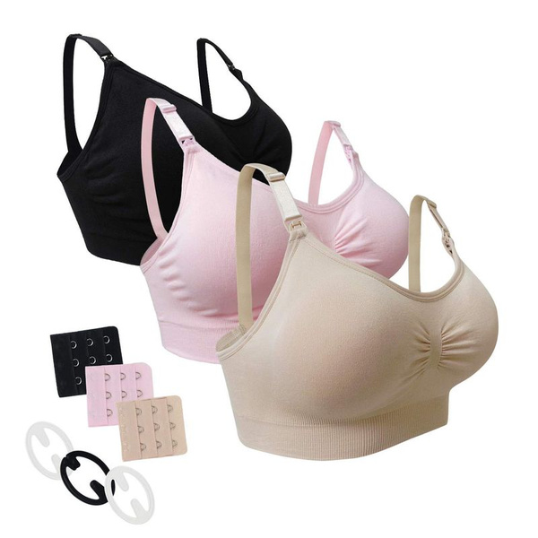 Nursing Bra Maternity Seamless Bras with Removable Spill Prevention Pads  Stretchy, Breathable, Soft Material