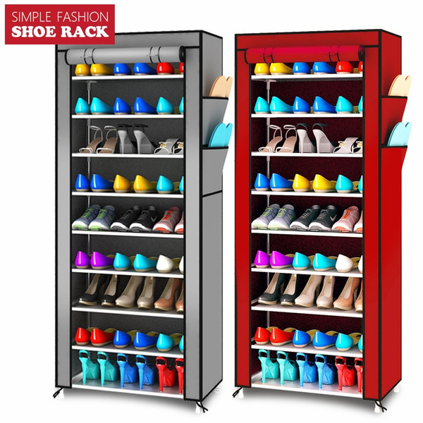 Oxford Cloth 10 Layers Of Shoe Rack 9 Grid Oxford Fabric Big Shoe Rack Organizer Removable Shoes Weight 3kg Wish