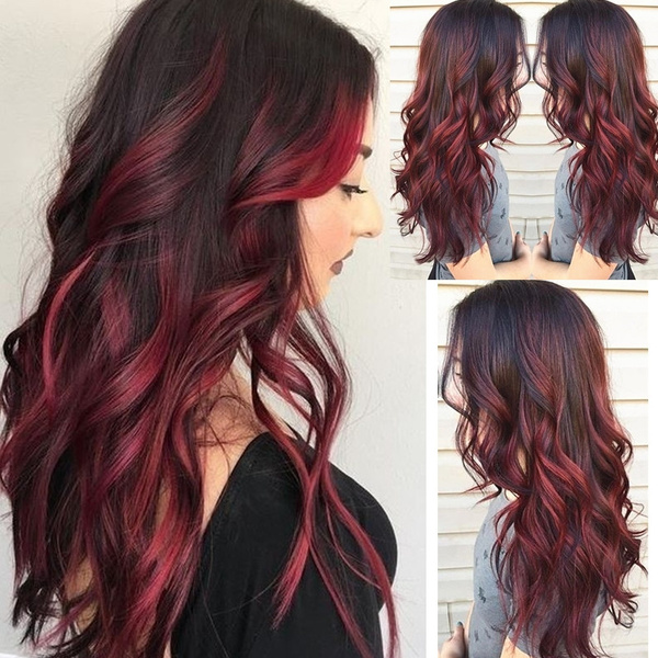 black and red hair wig