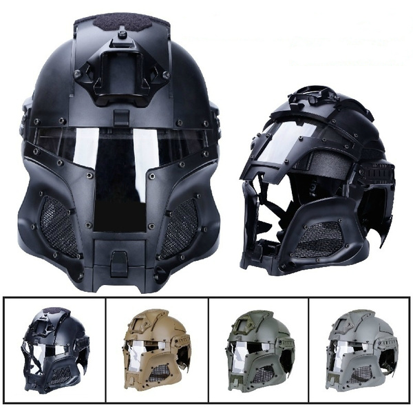 New Motorcycle Helmet Full Face Tactical Helmet with Mask Visor