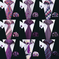 Wedding Tie, floralnecktie, tie set, purplefloralpatternnecktie
