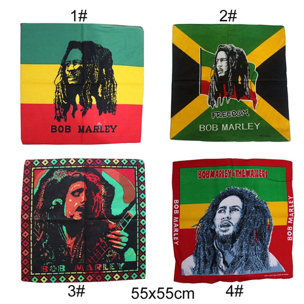 Bandana Bob Marley Freedom Rasta Reggae Music Cotton Head Neck Scarf 