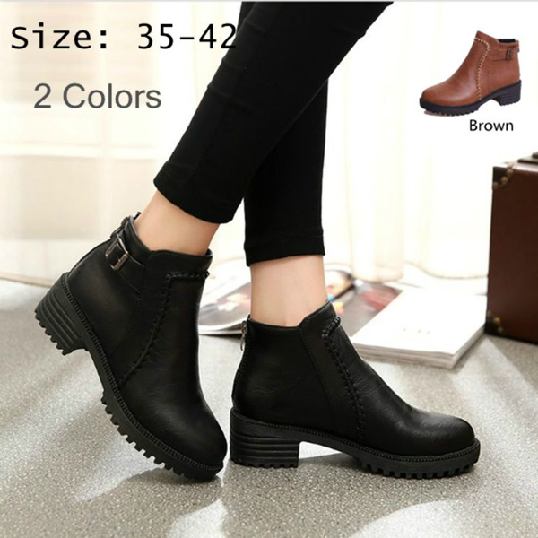 Nuevos zapatos de mujer de moda otoño invierno casual zapatos planos de  mujer botas cálidas botines de nieve para mujer talla 35--42 | Wish