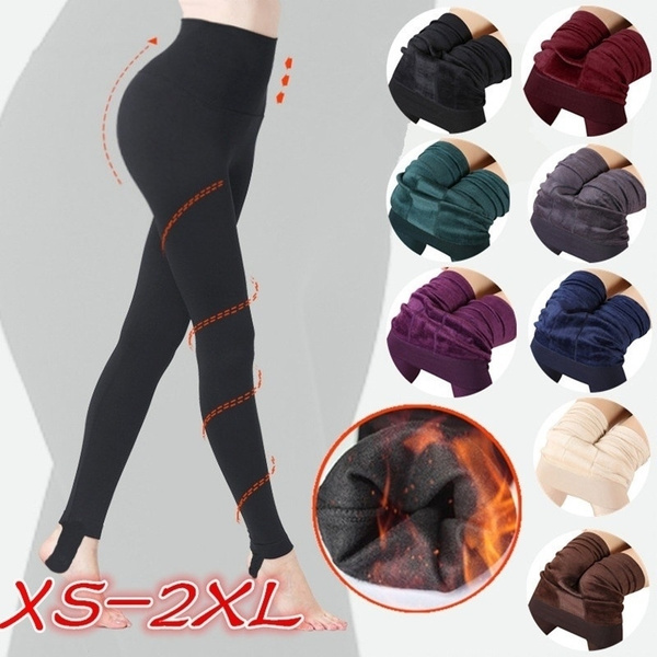 Fashion Women Brushed Stretch Fleece trousers Lined Thick Tights