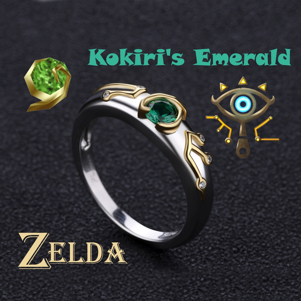 hypotheek een vrek Legend of Zelda Ring The Sheikah Eye Slate Kokiris Emerald Sterling 925  Silver Engagement Ring | Wish