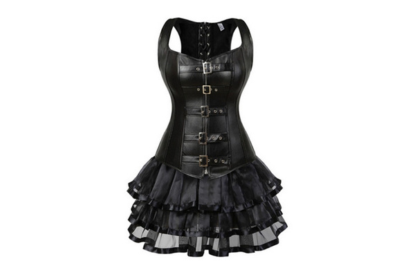 Sexy Women Lady Gothic Corset Dress Black Leather Corset Top With Lace Mini Skirt Plus Size Showgirl Costumes S-6XL | Wish Sexy Women Lady Gothic Corset Dress Black Leather Corset Top With Lace Mini Skirt Plus Size Showgirl Costumes S-6XL | Wish
