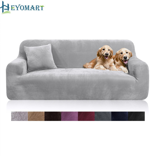 Heyomart Sofa Slipcover Solid Color, Crushed Velvet Sofa Covers Uk
