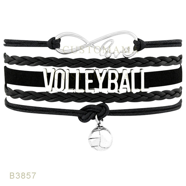 Infinity Love Volleyball Basketball Volleyball Charm Bracelets For