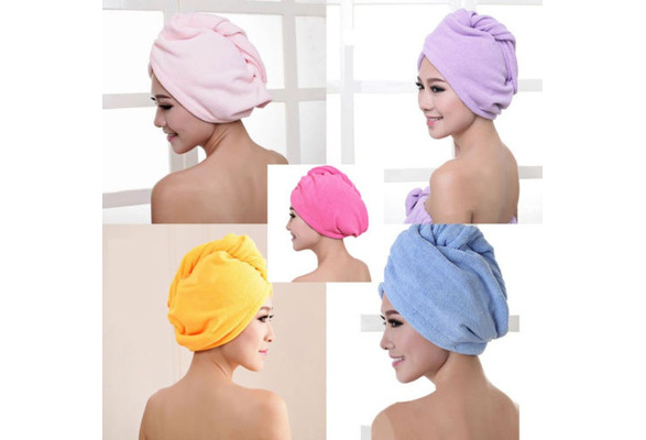 WOMEN QUICK DRY MAGIC HAIR TURBAN TOWEL MICROFIBRE HAIR WRAP BATH TOWEL CAP HAT 