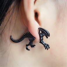 1 Pair Fashion Accessories Scary Dinosaur Monster Pterosaur Stud Earring Halloween Alien Fashion Cool Gifts for Women & Men