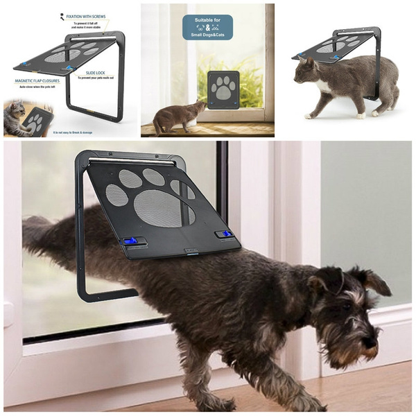 Namsan Pets Cat Door for Window with Fashion Paw Design Dog Door Screen