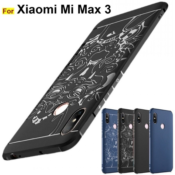 JUPOWXiaomi Mi Max 3 Cover xiaomi max3 back cover TPU edge shockproof  dragon case capas original xiaomi Mi max 3 case global 6.9