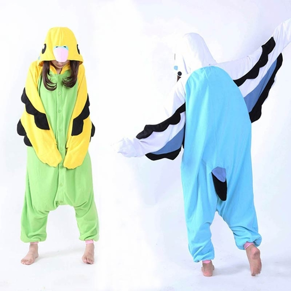 New Adult Unisex Fleece Animal Parrot Onesies Novelty Pajamas Pyjamas Jumpsuit Nightwear Carnival Costumes for Women s Ladies Men s