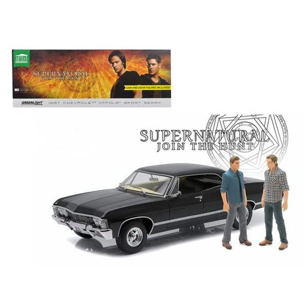 Greenlight 19021 1:18 1967 Chevrolet Impala Supernatural avec Sam et Dean figures 