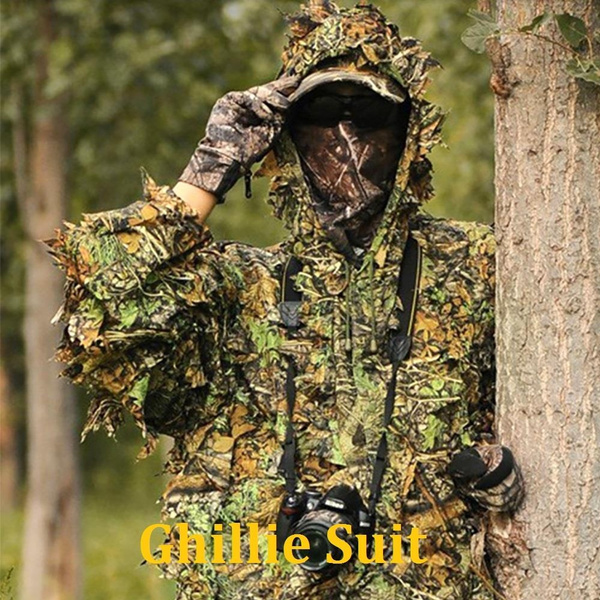Ghillie Suit 3D Leaf Full-Suit Camouflage Military Operations Hunting Paintball 
