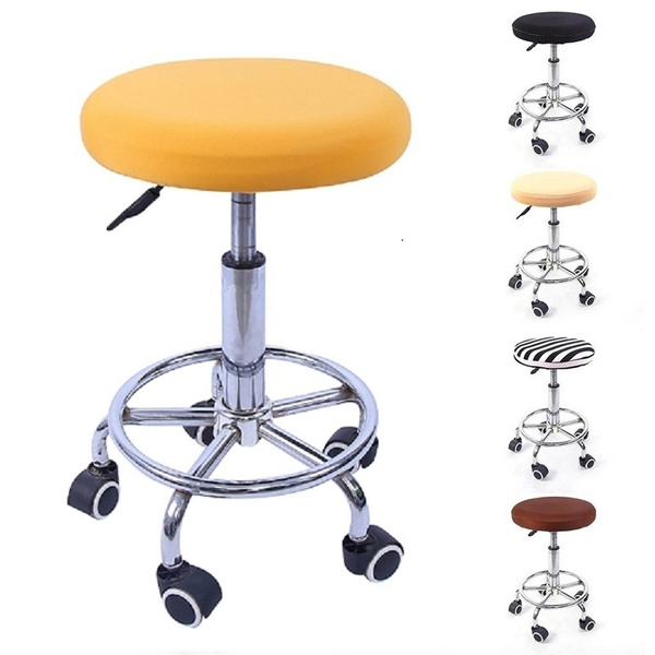 Round Chair Cover Bar Stool Elastic Seat Dining Home Slipcover Office Computer Covering Stretch Rotating Lift Wish Bar Stool Cover Elastic Seat, Round Bar Stool Chair Covers