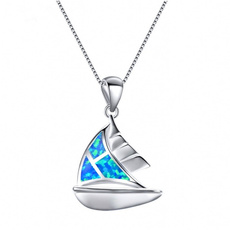 Sterling, bluefireopal, 925 sterling silver, women necklace