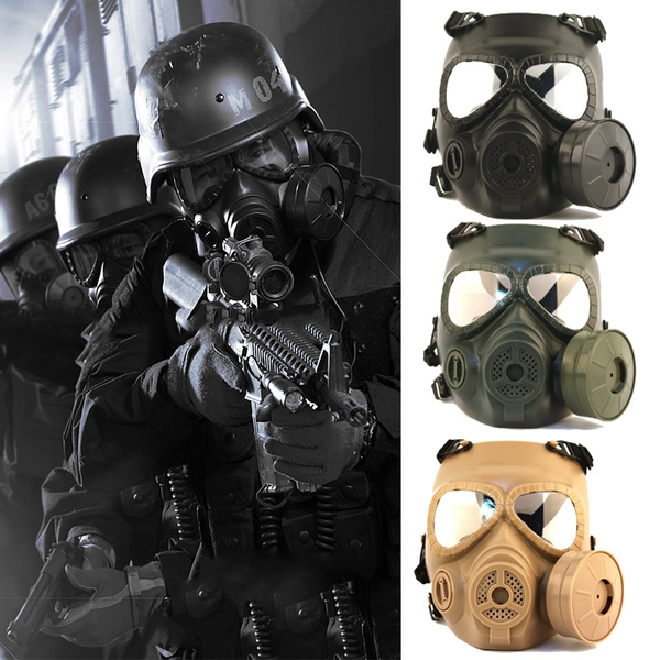 Lancer Tactical M50 CBRN Full Face Airsoft Gas Mask W/ Fan