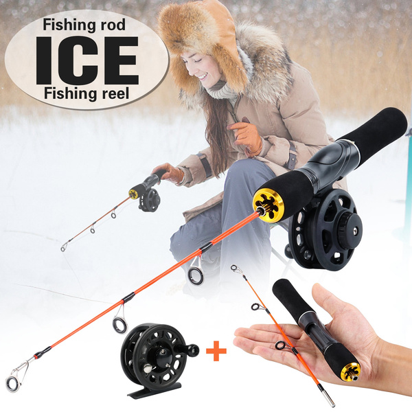 Xingzhi 4pcs Fishing Set Mini Ice Tear-Resistant High-Stability Rods Winter Vivid Shape Stick Professionals Children Adults Tackle