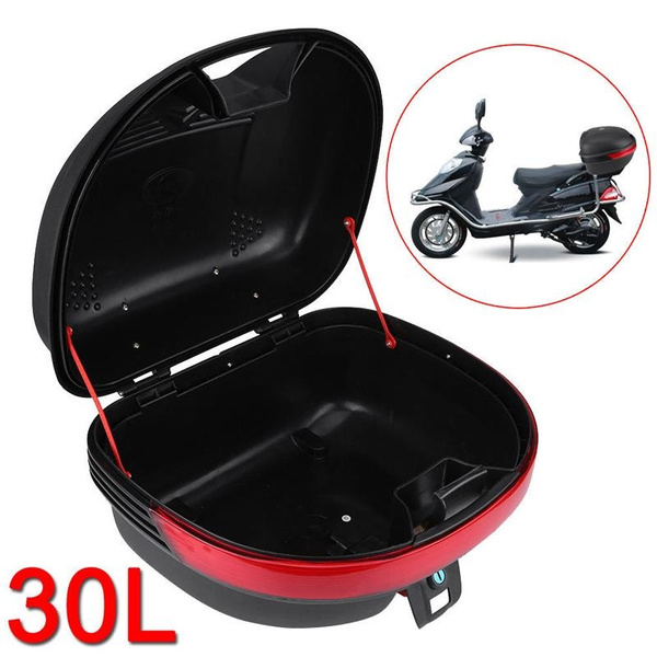 Yescom 30L Motorcycle Tour Tail Box Scooter Trunk Luggage Top Lock Storage  Carrier Case