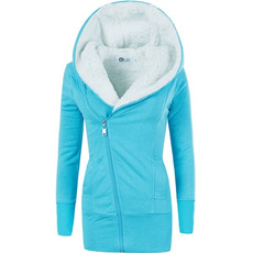 Women's winter fashion plus velvet warm jacket hoodie