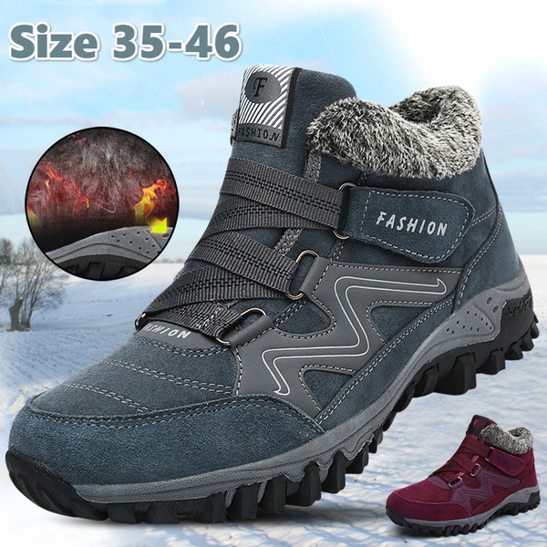 2019 Winter Men/women Outdoor Warm Waterproof Hiking Shoes Trekking ...