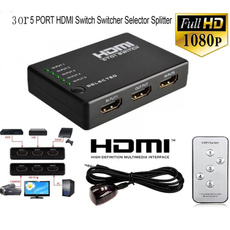 3 Or 5 Ports HDMI Splitter Switch Selector Switcher Hub+Remote 1080p For HDTV PC