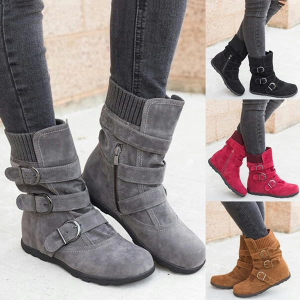 flat mid ankle boots